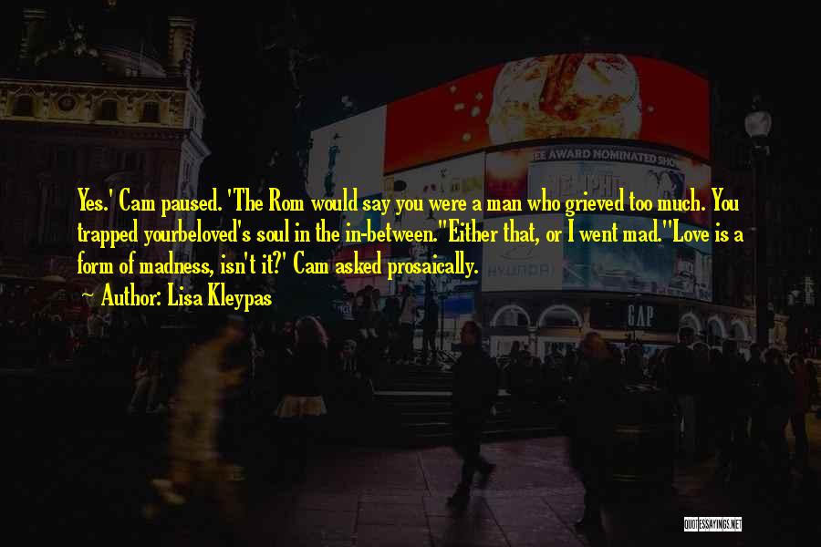 Lisa Kleypas Quotes: Yes.' Cam Paused. 'the Rom Would Say You Were A Man Who Grieved Too Much. You Trapped Yourbeloved's Soul In