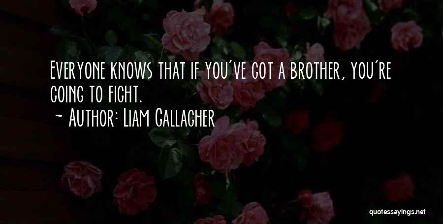 Liam Gallagher Quotes: Everyone Knows That If You've Got A Brother, You're Going To Fight.