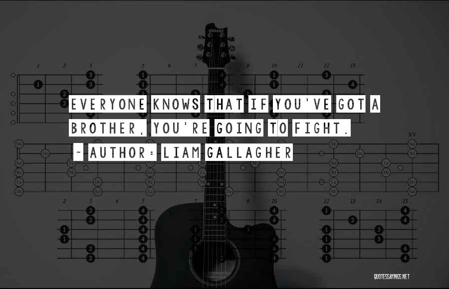 Liam Gallagher Quotes: Everyone Knows That If You've Got A Brother, You're Going To Fight.