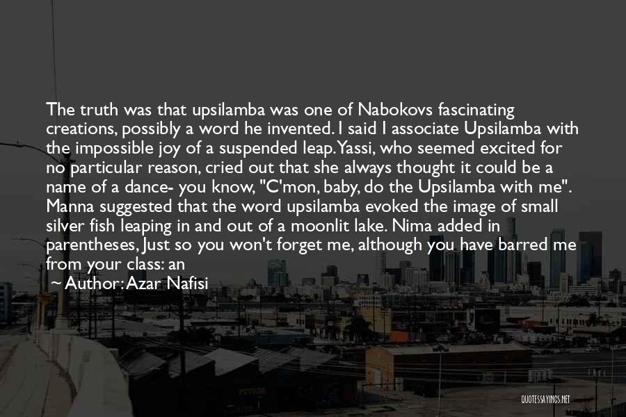 Azar Nafisi Quotes: The Truth Was That Upsilamba Was One Of Nabokovs Fascinating Creations, Possibly A Word He Invented. I Said I Associate