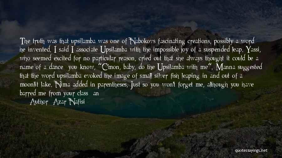 Azar Nafisi Quotes: The Truth Was That Upsilamba Was One Of Nabokovs Fascinating Creations, Possibly A Word He Invented. I Said I Associate