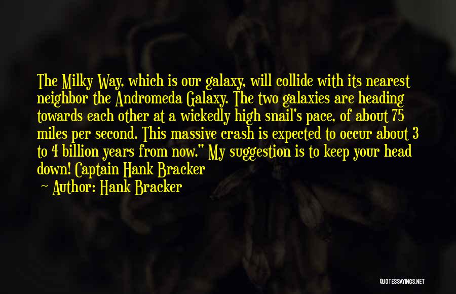 Hank Bracker Quotes: The Milky Way, Which Is Our Galaxy, Will Collide With Its Nearest Neighbor The Andromeda Galaxy. The Two Galaxies Are