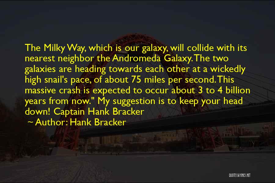 Hank Bracker Quotes: The Milky Way, Which Is Our Galaxy, Will Collide With Its Nearest Neighbor The Andromeda Galaxy. The Two Galaxies Are