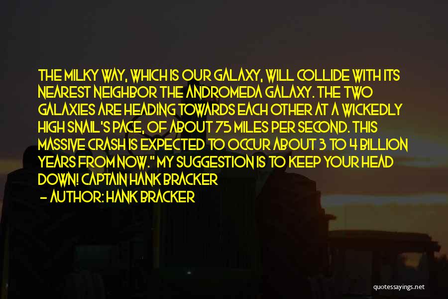 Hank Bracker Quotes: The Milky Way, Which Is Our Galaxy, Will Collide With Its Nearest Neighbor The Andromeda Galaxy. The Two Galaxies Are