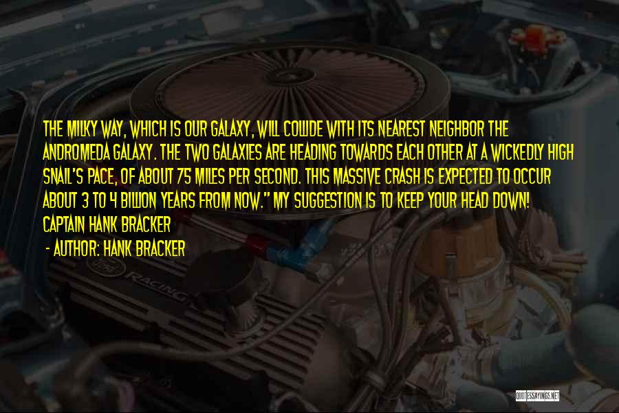 Hank Bracker Quotes: The Milky Way, Which Is Our Galaxy, Will Collide With Its Nearest Neighbor The Andromeda Galaxy. The Two Galaxies Are