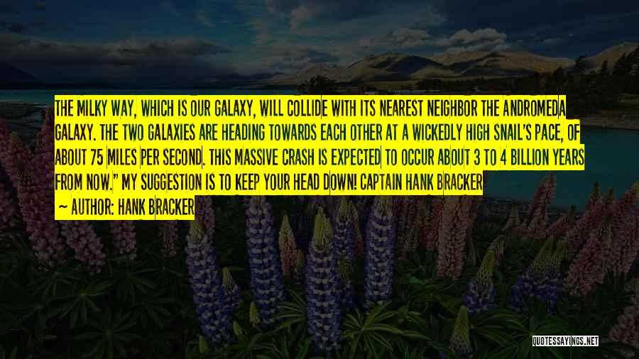 Hank Bracker Quotes: The Milky Way, Which Is Our Galaxy, Will Collide With Its Nearest Neighbor The Andromeda Galaxy. The Two Galaxies Are