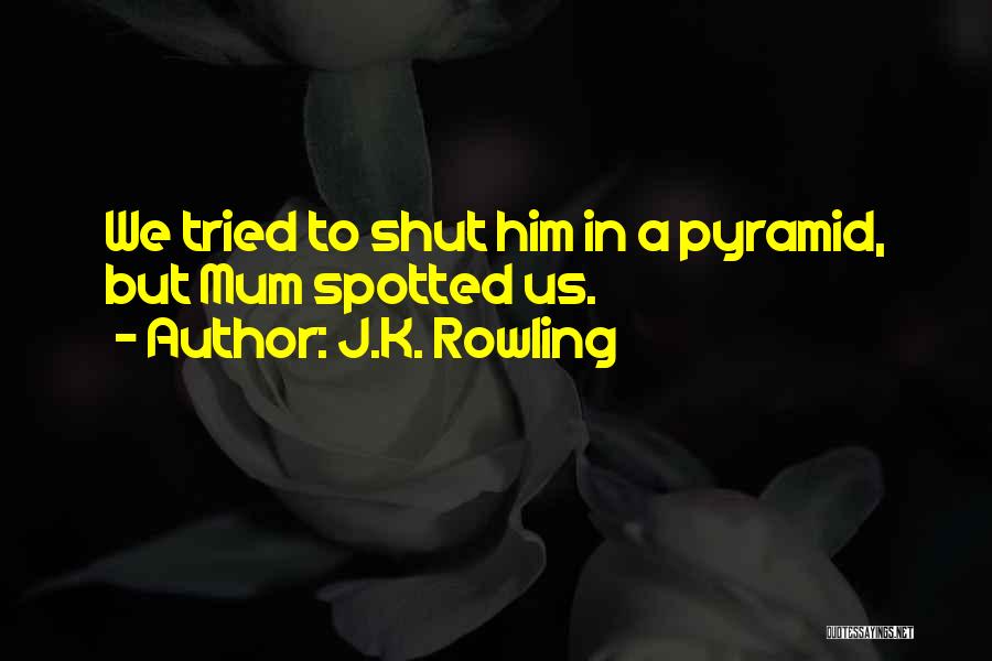 J.K. Rowling Quotes: We Tried To Shut Him In A Pyramid, But Mum Spotted Us.