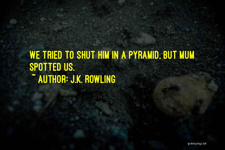 J.K. Rowling Quotes: We Tried To Shut Him In A Pyramid, But Mum Spotted Us.