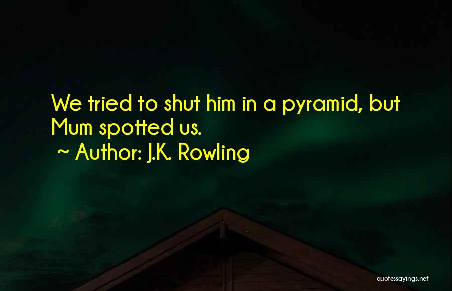 J.K. Rowling Quotes: We Tried To Shut Him In A Pyramid, But Mum Spotted Us.