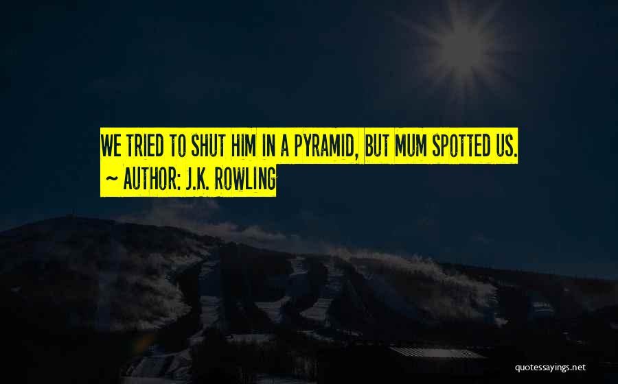 J.K. Rowling Quotes: We Tried To Shut Him In A Pyramid, But Mum Spotted Us.