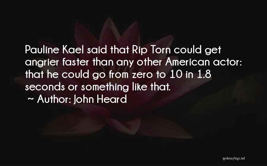 John Heard Quotes: Pauline Kael Said That Rip Torn Could Get Angrier Faster Than Any Other American Actor: That He Could Go From