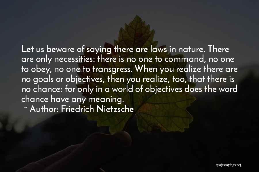 Friedrich Nietzsche Quotes: Let Us Beware Of Saying There Are Laws In Nature. There Are Only Necessities: There Is No One To Command,
