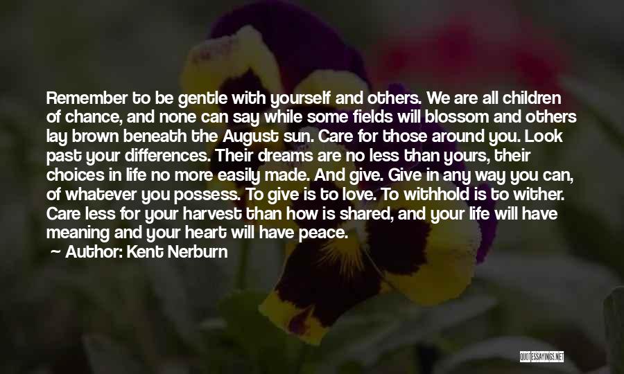 Kent Nerburn Quotes: Remember To Be Gentle With Yourself And Others. We Are All Children Of Chance, And None Can Say While Some