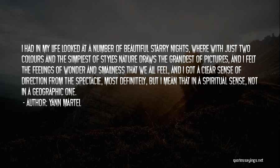 Yann Martel Quotes: I Had In My Life Looked At A Number Of Beautiful Starry Nights, Where With Just Two Colours And The