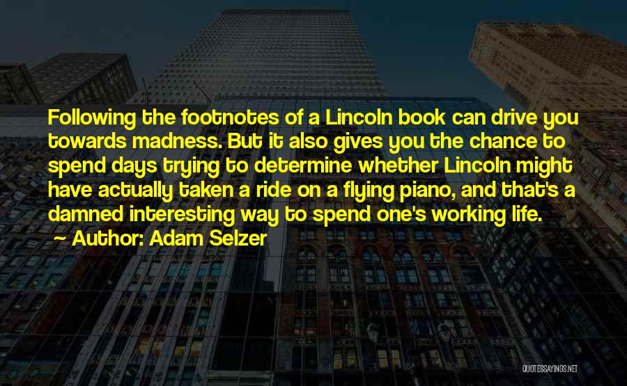 Adam Selzer Quotes: Following The Footnotes Of A Lincoln Book Can Drive You Towards Madness. But It Also Gives You The Chance To