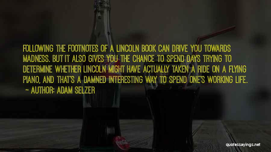 Adam Selzer Quotes: Following The Footnotes Of A Lincoln Book Can Drive You Towards Madness. But It Also Gives You The Chance To