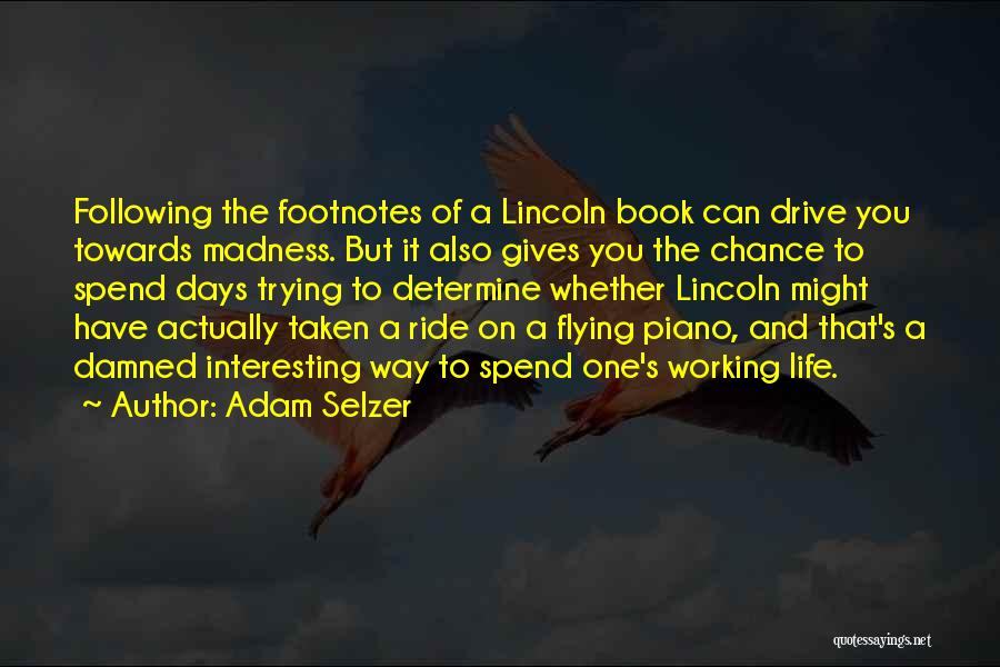 Adam Selzer Quotes: Following The Footnotes Of A Lincoln Book Can Drive You Towards Madness. But It Also Gives You The Chance To