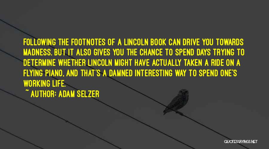 Adam Selzer Quotes: Following The Footnotes Of A Lincoln Book Can Drive You Towards Madness. But It Also Gives You The Chance To