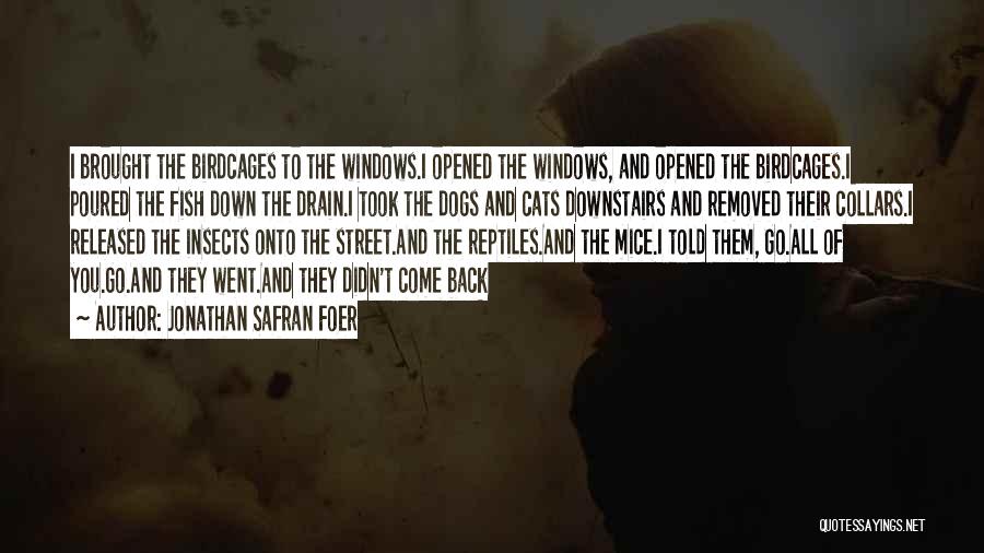 Jonathan Safran Foer Quotes: I Brought The Birdcages To The Windows.i Opened The Windows, And Opened The Birdcages.i Poured The Fish Down The Drain.i