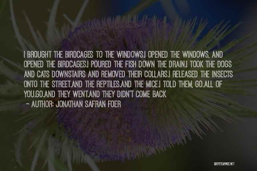 Jonathan Safran Foer Quotes: I Brought The Birdcages To The Windows.i Opened The Windows, And Opened The Birdcages.i Poured The Fish Down The Drain.i