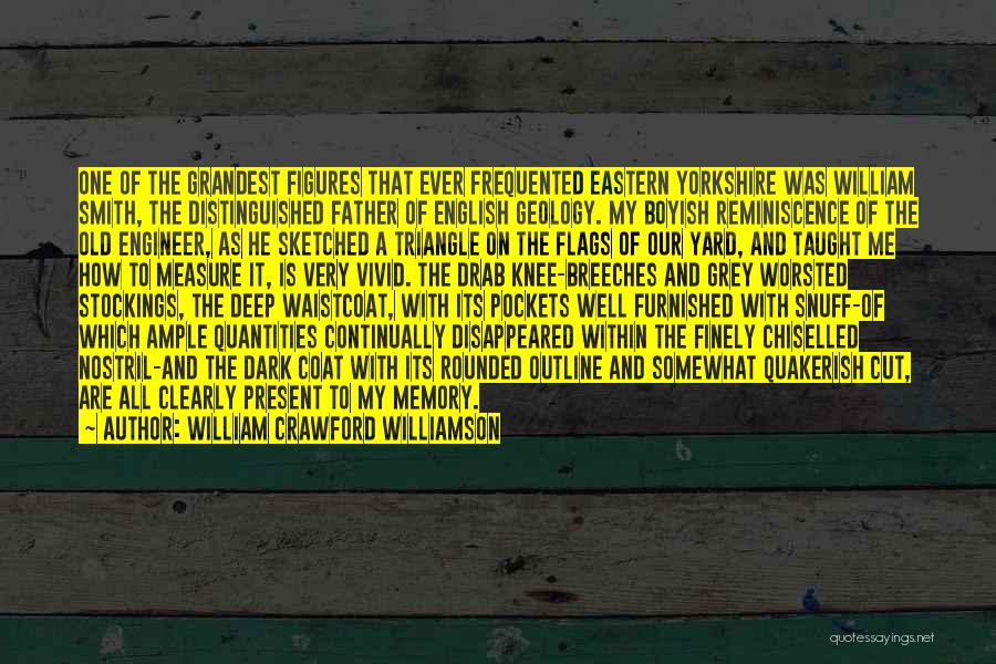 William Crawford Williamson Quotes: One Of The Grandest Figures That Ever Frequented Eastern Yorkshire Was William Smith, The Distinguished Father Of English Geology. My