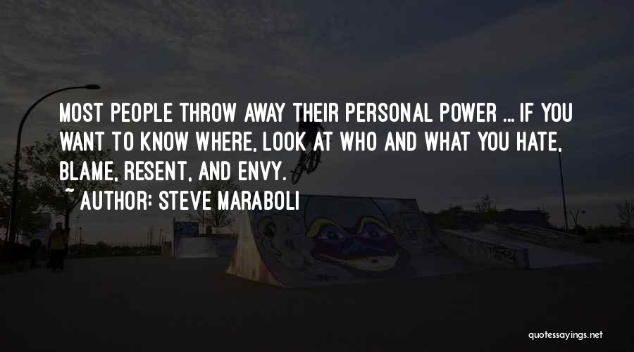 Steve Maraboli Quotes: Most People Throw Away Their Personal Power ... If You Want To Know Where, Look At Who And What You