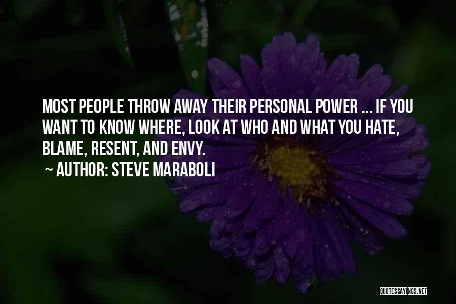 Steve Maraboli Quotes: Most People Throw Away Their Personal Power ... If You Want To Know Where, Look At Who And What You