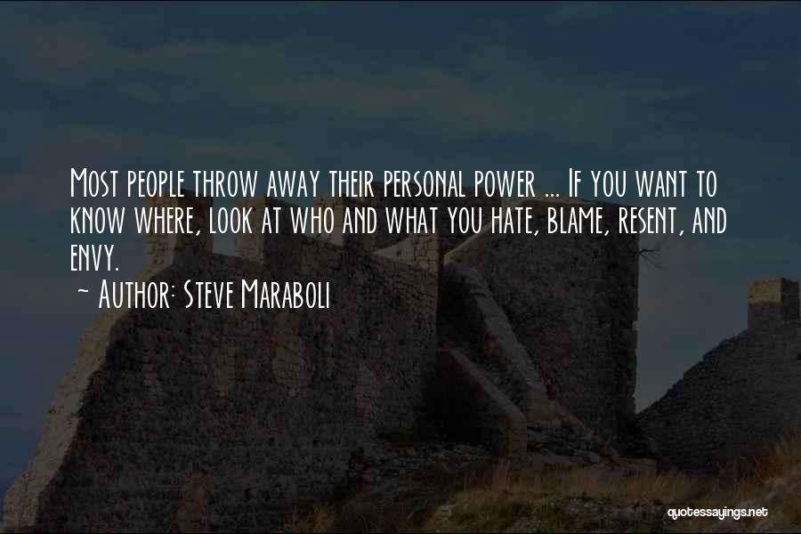 Steve Maraboli Quotes: Most People Throw Away Their Personal Power ... If You Want To Know Where, Look At Who And What You
