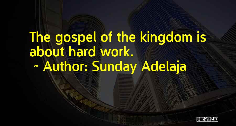 Sunday Adelaja Quotes: The Gospel Of The Kingdom Is About Hard Work.