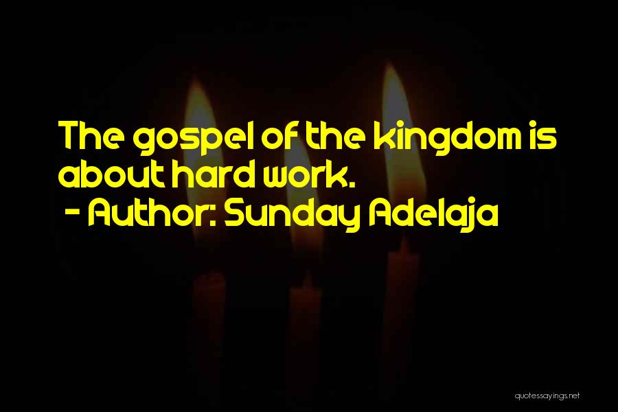 Sunday Adelaja Quotes: The Gospel Of The Kingdom Is About Hard Work.