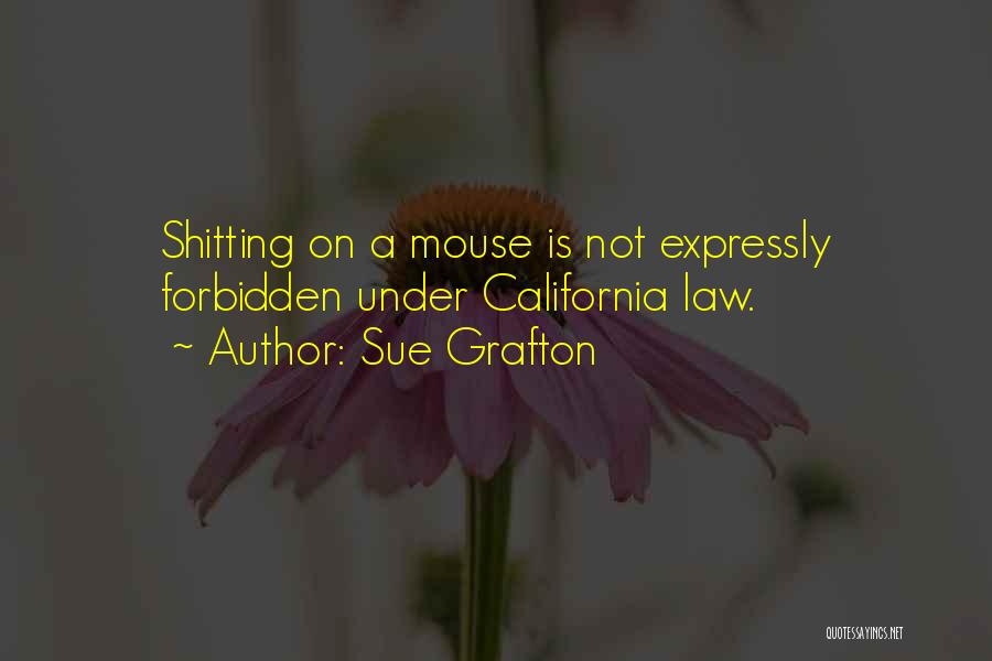Sue Grafton Quotes: Shitting On A Mouse Is Not Expressly Forbidden Under California Law.