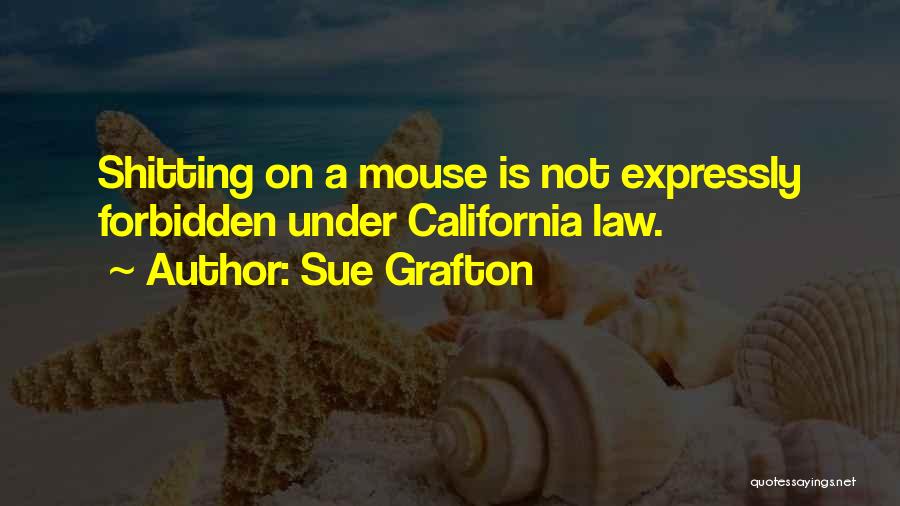 Sue Grafton Quotes: Shitting On A Mouse Is Not Expressly Forbidden Under California Law.