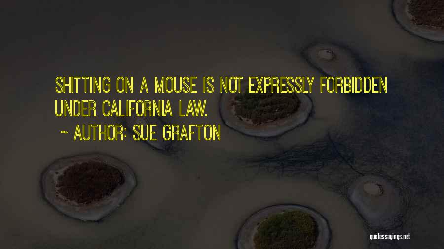 Sue Grafton Quotes: Shitting On A Mouse Is Not Expressly Forbidden Under California Law.