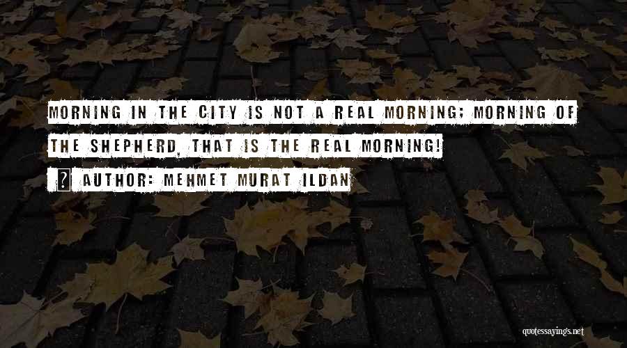 Mehmet Murat Ildan Quotes: Morning In The City Is Not A Real Morning; Morning Of The Shepherd, That Is The Real Morning!