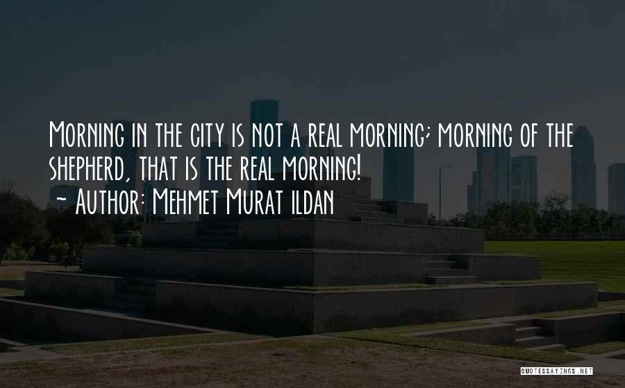 Mehmet Murat Ildan Quotes: Morning In The City Is Not A Real Morning; Morning Of The Shepherd, That Is The Real Morning!