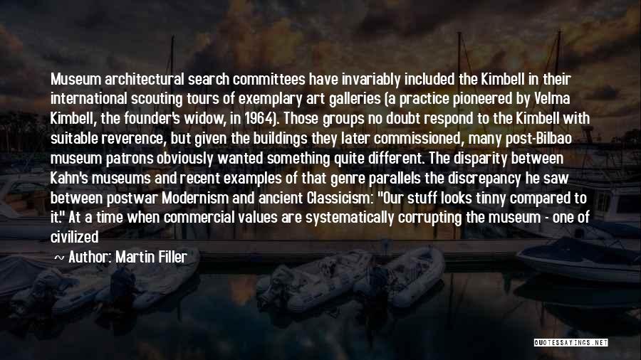 Martin Filler Quotes: Museum Architectural Search Committees Have Invariably Included The Kimbell In Their International Scouting Tours Of Exemplary Art Galleries (a Practice