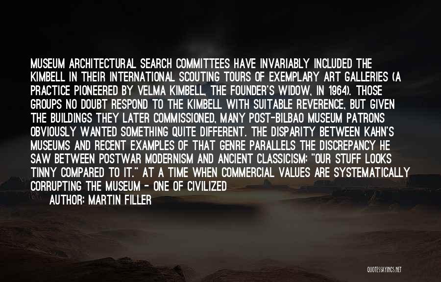 Martin Filler Quotes: Museum Architectural Search Committees Have Invariably Included The Kimbell In Their International Scouting Tours Of Exemplary Art Galleries (a Practice