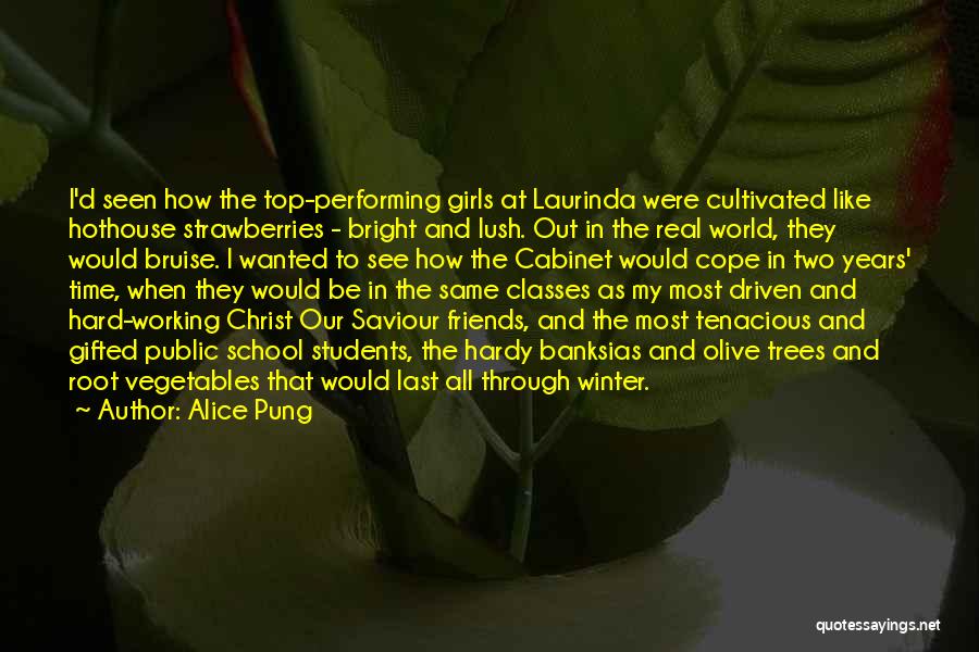 Alice Pung Quotes: I'd Seen How The Top-performing Girls At Laurinda Were Cultivated Like Hothouse Strawberries - Bright And Lush. Out In The