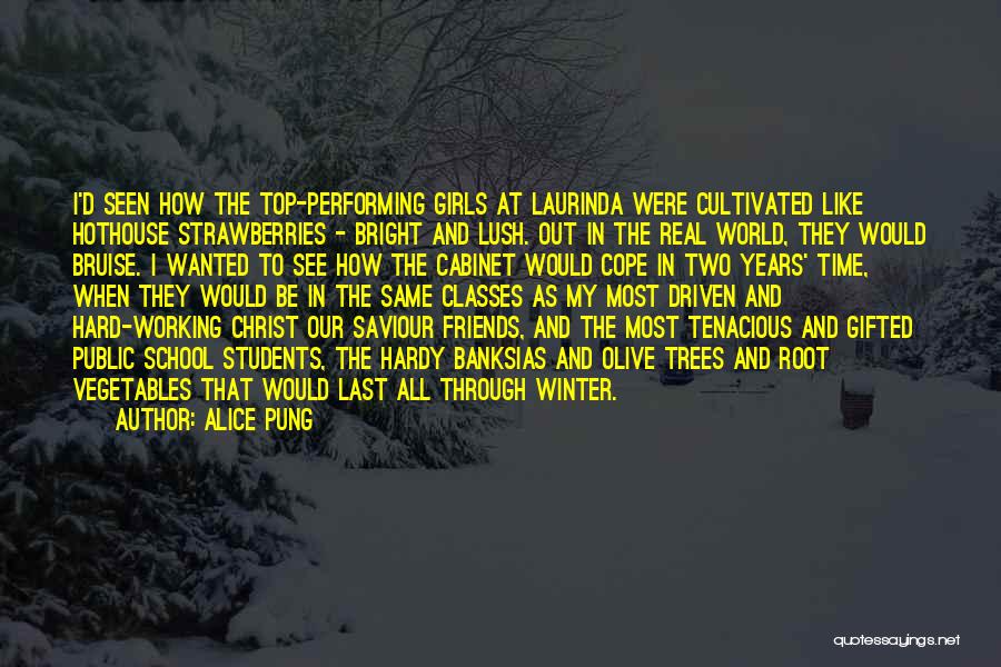 Alice Pung Quotes: I'd Seen How The Top-performing Girls At Laurinda Were Cultivated Like Hothouse Strawberries - Bright And Lush. Out In The