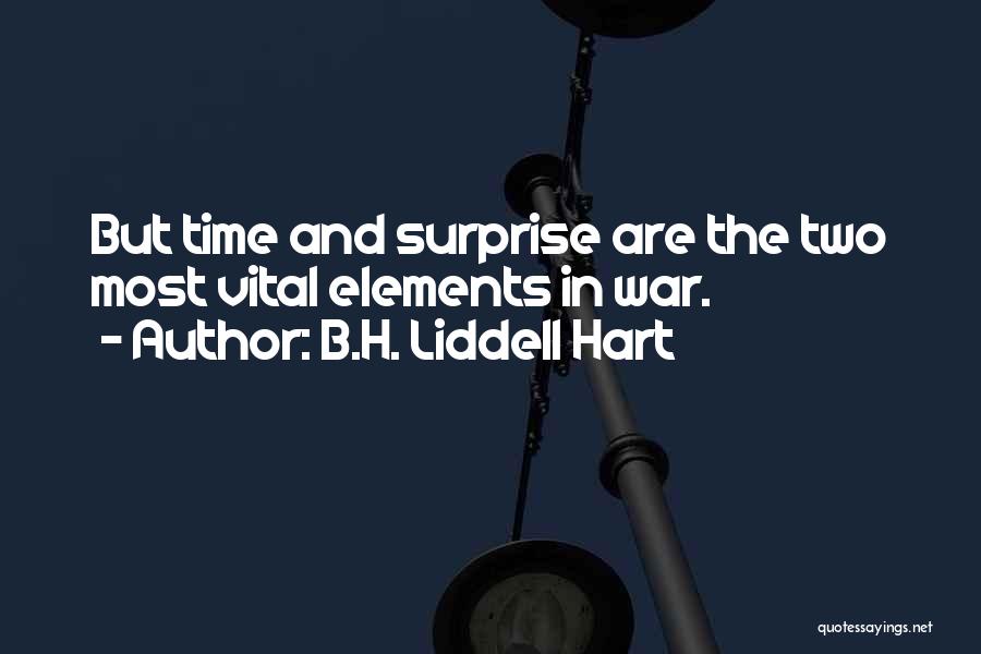 B.H. Liddell Hart Quotes: But Time And Surprise Are The Two Most Vital Elements In War.
