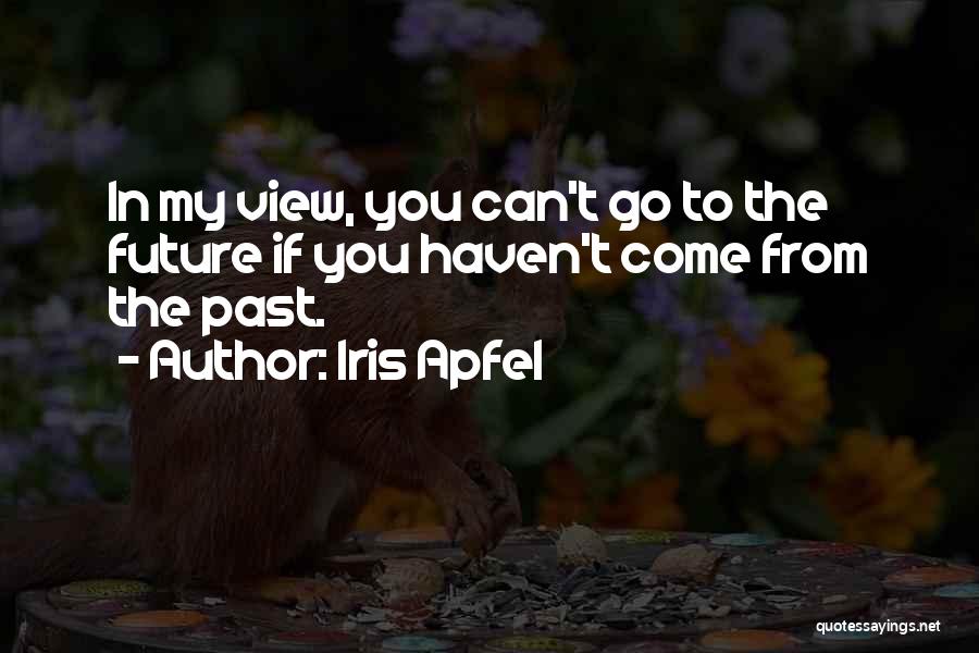 Iris Apfel Quotes: In My View, You Can't Go To The Future If You Haven't Come From The Past.