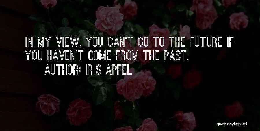 Iris Apfel Quotes: In My View, You Can't Go To The Future If You Haven't Come From The Past.
