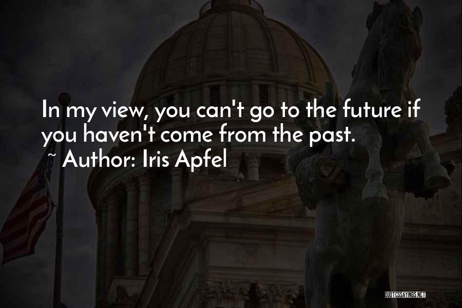 Iris Apfel Quotes: In My View, You Can't Go To The Future If You Haven't Come From The Past.