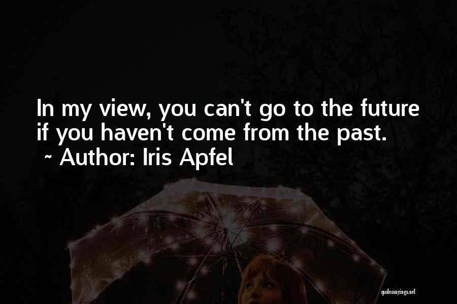 Iris Apfel Quotes: In My View, You Can't Go To The Future If You Haven't Come From The Past.