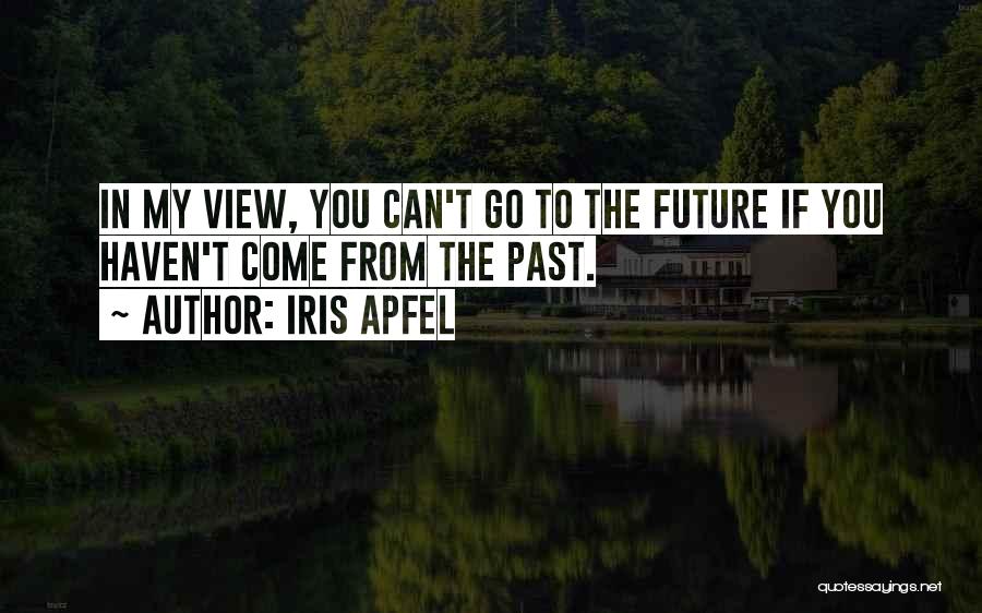 Iris Apfel Quotes: In My View, You Can't Go To The Future If You Haven't Come From The Past.