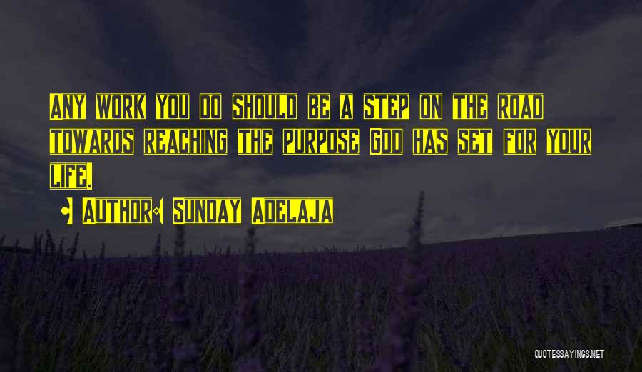Sunday Adelaja Quotes: Any Work You Do Should Be A Step On The Road Towards Reaching The Purpose God Has Set For Your