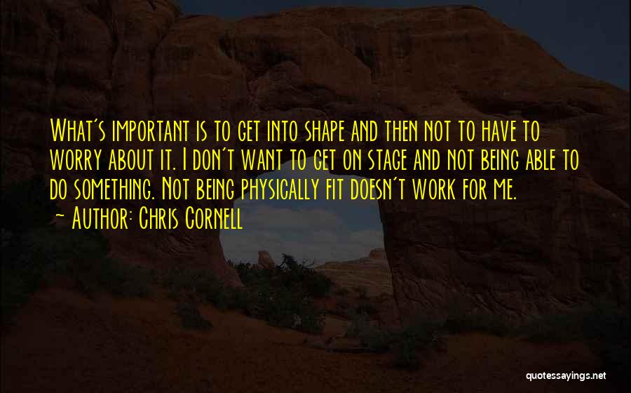 Chris Cornell Quotes: What's Important Is To Get Into Shape And Then Not To Have To Worry About It. I Don't Want To