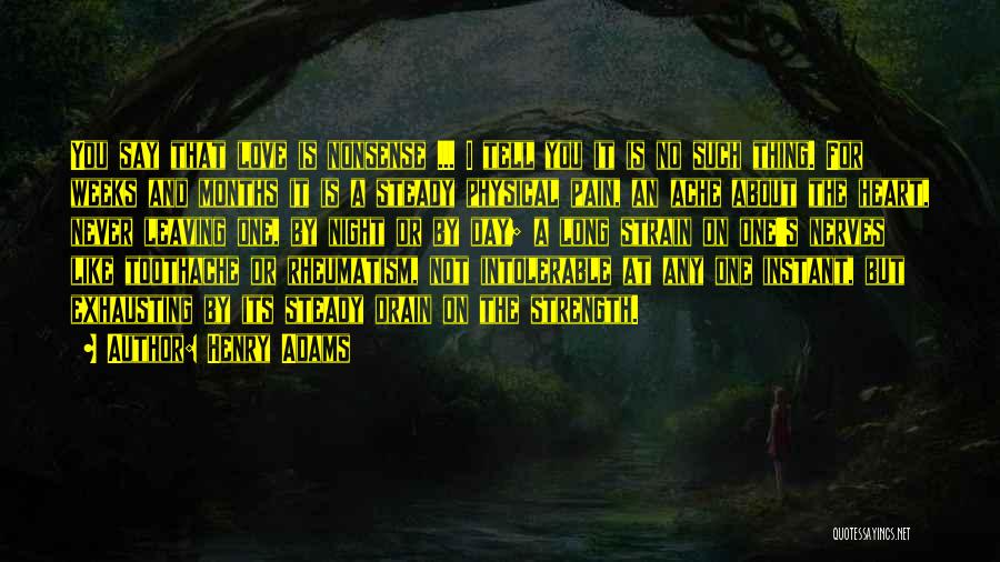 Henry Adams Quotes: You Say That Love Is Nonsense ... I Tell You It Is No Such Thing. For Weeks And Months It