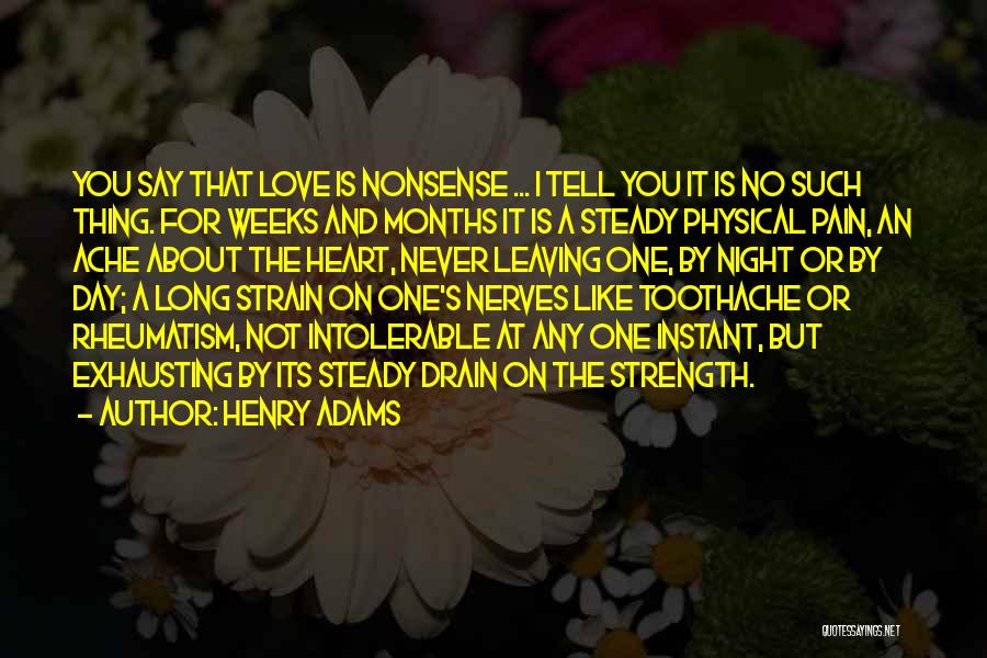 Henry Adams Quotes: You Say That Love Is Nonsense ... I Tell You It Is No Such Thing. For Weeks And Months It