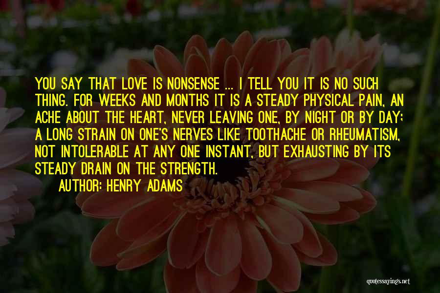 Henry Adams Quotes: You Say That Love Is Nonsense ... I Tell You It Is No Such Thing. For Weeks And Months It
